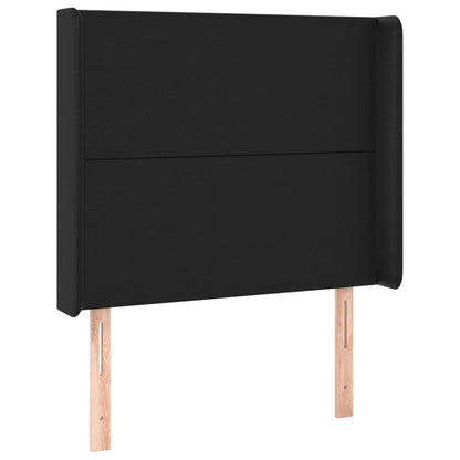 Boxspringbett Mit Matratze & Led Kunstleder Schwarz