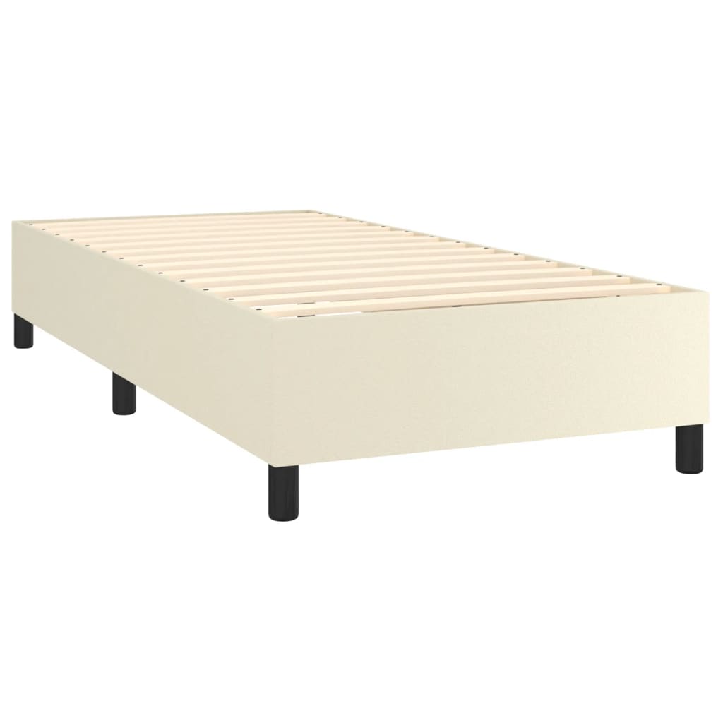 Boxspringbett Mit Matratze & Led Kunstleder Creme