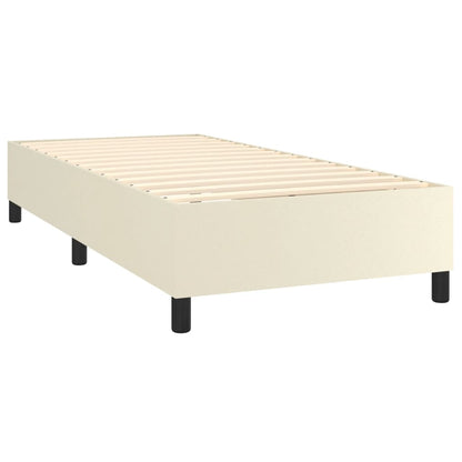 Boxspringbett Mit Matratze & Led Kunstleder Creme
