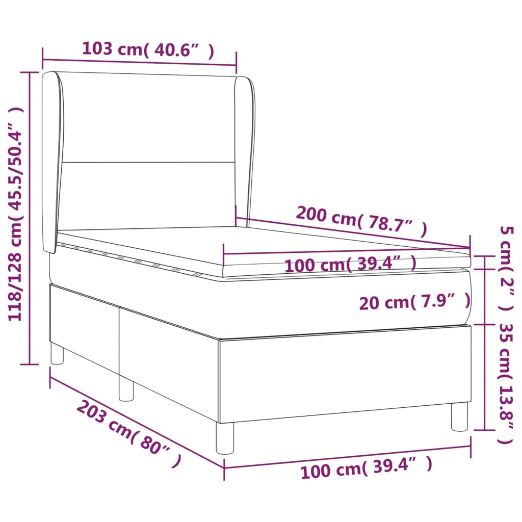 Boxspringbett Mit Matratze & Led Kunstleder Creme