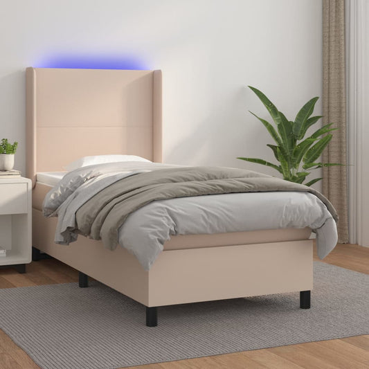 Boxspringbett Mit Matratze & Led -Braun 100X200Cm Cappuccino