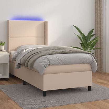 Boxspringbett Mit Matratze & Led -Braun 100X200Cm Cappuccino