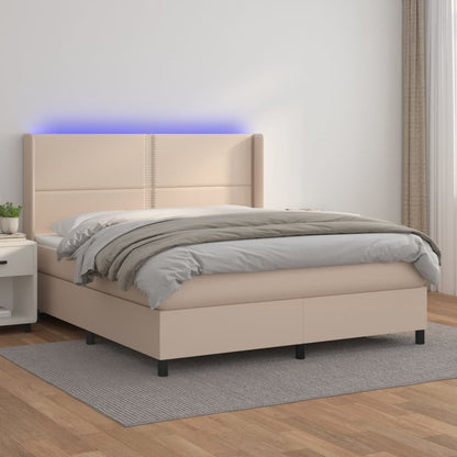 Boxspringbett Mit Matratze & Led -Braun 100X200Cm Cappuccino