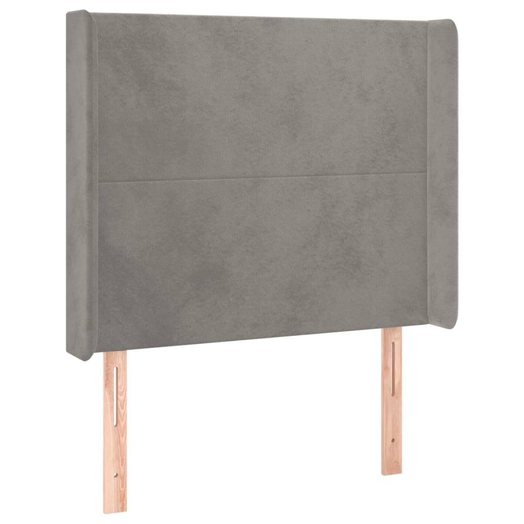 Boxspringbett Mit Matratze & Led Samt Hellgrau