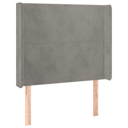 Boxspringbett Mit Matratze & Led Samt Hellgrau