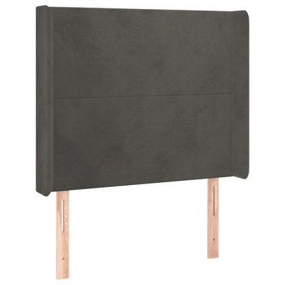 Boxspringbett Mit Matratze & Led Samt Dunkelgrau
