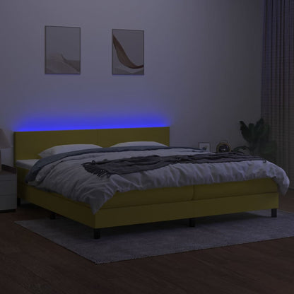 Boxspringbett Mit Matratze & Led Stoff Grün