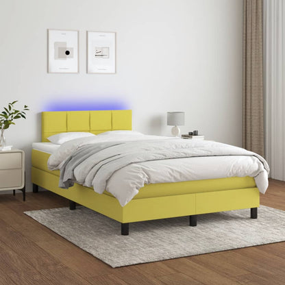 Boxspringbett Mit Matratze & Led Stoff Grün