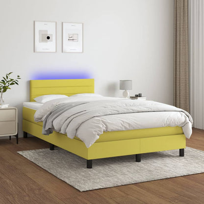 Boxspringbett Mit Matratze & Led Stoff Grün