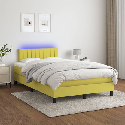 Boxspringbett Mit Matratze & Led Stoff Grün