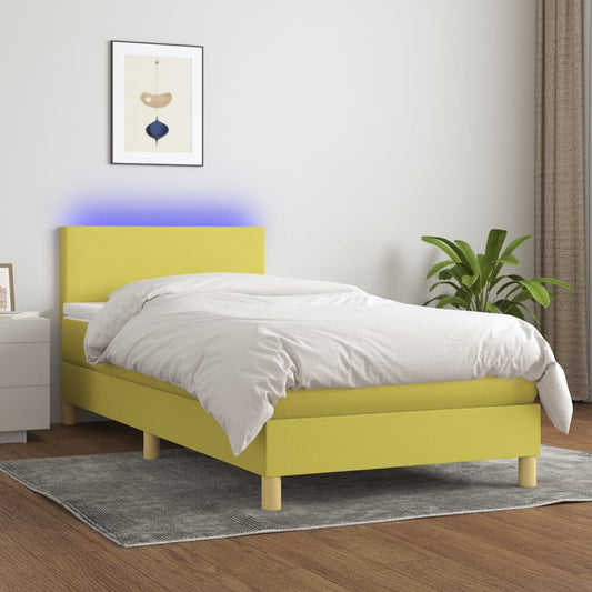Boxspringbett Mit Matratze & Led Stoff Grün