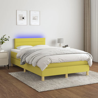 Boxspringbett Mit Matratze & Led Stoff Grün