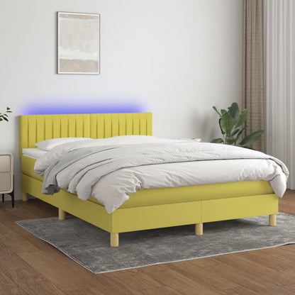 Boxspringbett Mit Matratze & Led Stoff Grün