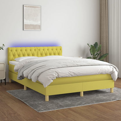 Boxspringbett Mit Matratze & Led Stoff Grün