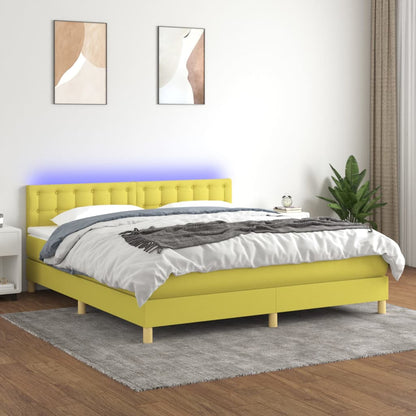Boxspringbett Mit Matratze & Led Stoff Grün