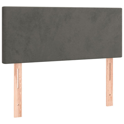 Boxspringbett Mit Matratze & Led Samt Dunkelgrau