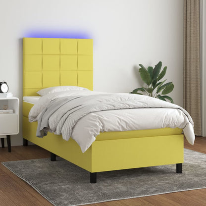 Boxspringbett Mit Matratze & Led Stoff Grün