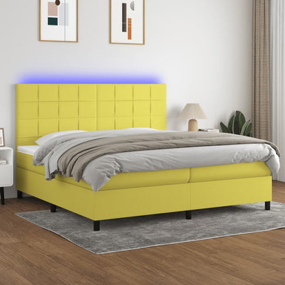 Boxspringbett Mit Matratze & Led Stoff Grün