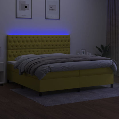 Boxspringbett Mit Matratze & Led Stoff Grün