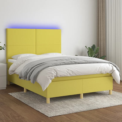 Boxspringbett Mit Matratze & Led Stoff Grün