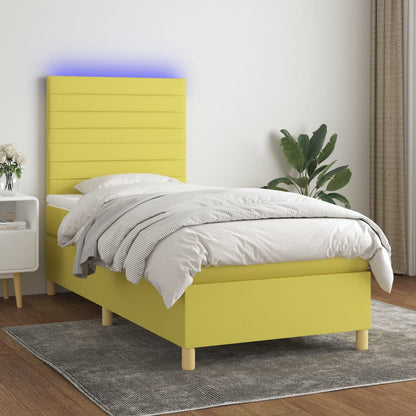 Boxspringbett Mit Matratze & Led Stoff Grün