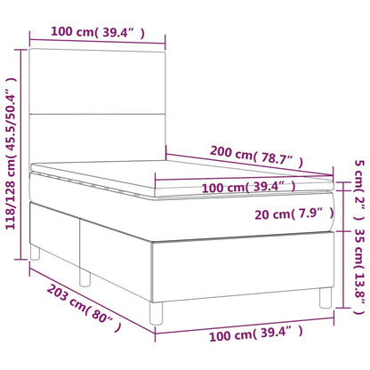 Boxspringbett Mit Matratze & Led Kunstleder Creme