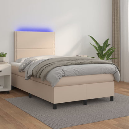 Boxspringbett Mit Matratze & Led -Braun 100X200Cm Cappuccino
