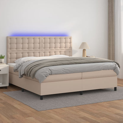 Boxspringbett Mit Matratze & Led -Braun 100X200Cm Cappuccino