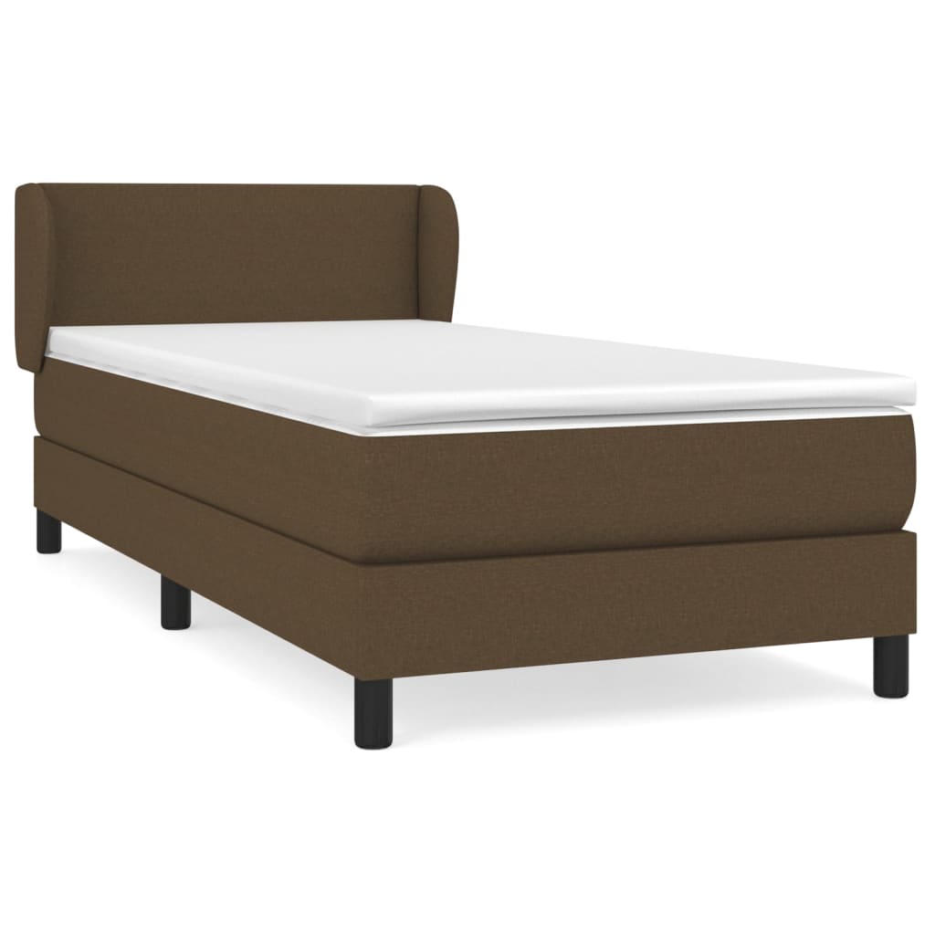 Boxspringbett Mit Matratze Stoff Dunkelbraun