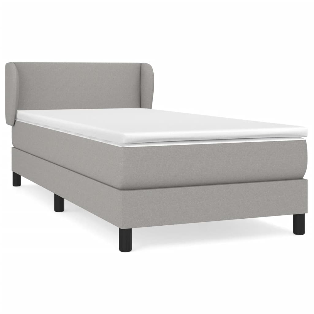 Boxspringbett Mit Matratze Stoff Hellgrau
