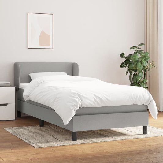 Boxspringbett Mit Matratze Stoff Hellgrau