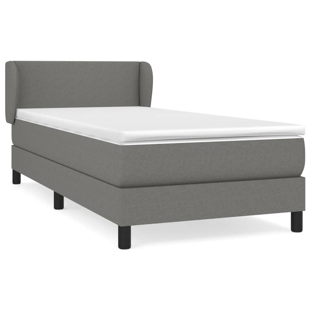 Boxspringbett Mit Matratze Stoff Dunkelgrau