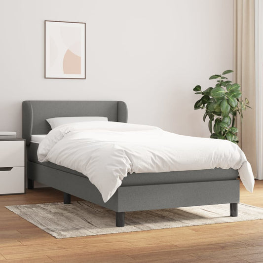 Boxspringbett Mit Matratze Stoff Dunkelgrau