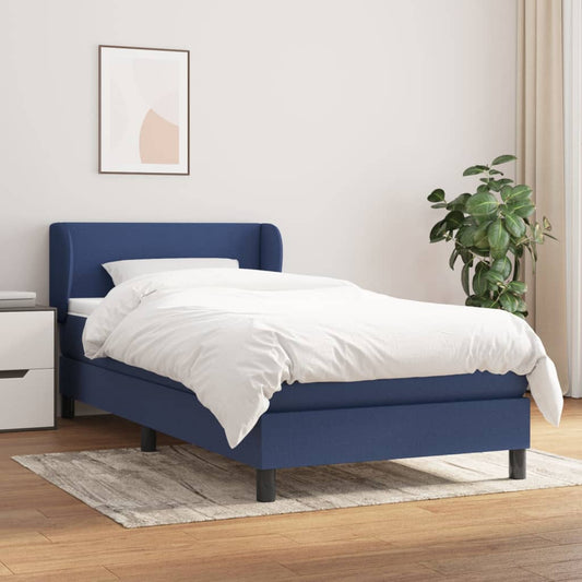 Boxspringbett Mit Matratze Stoff Blau