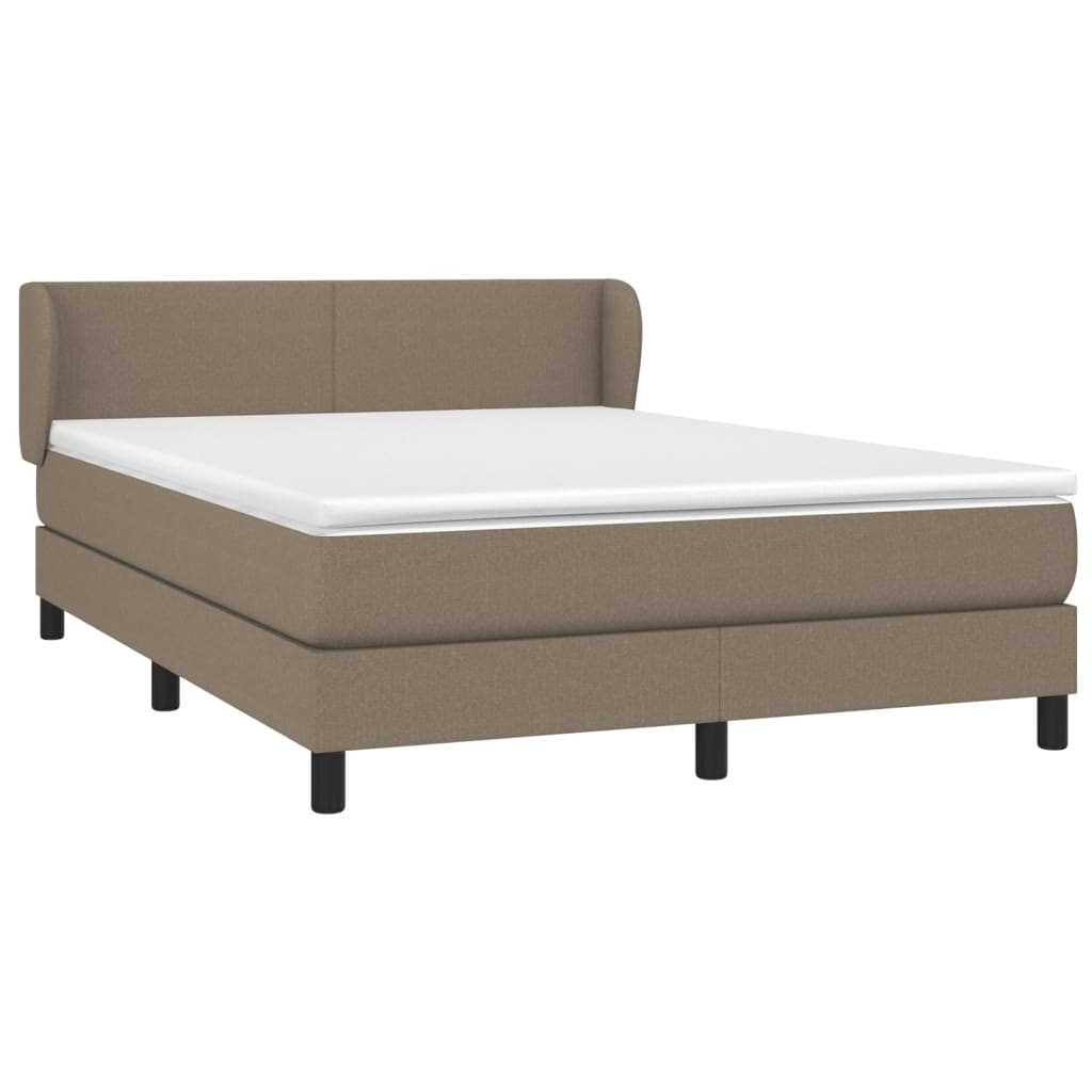 Boxspringbett Mit Matratze Stoff Taupe