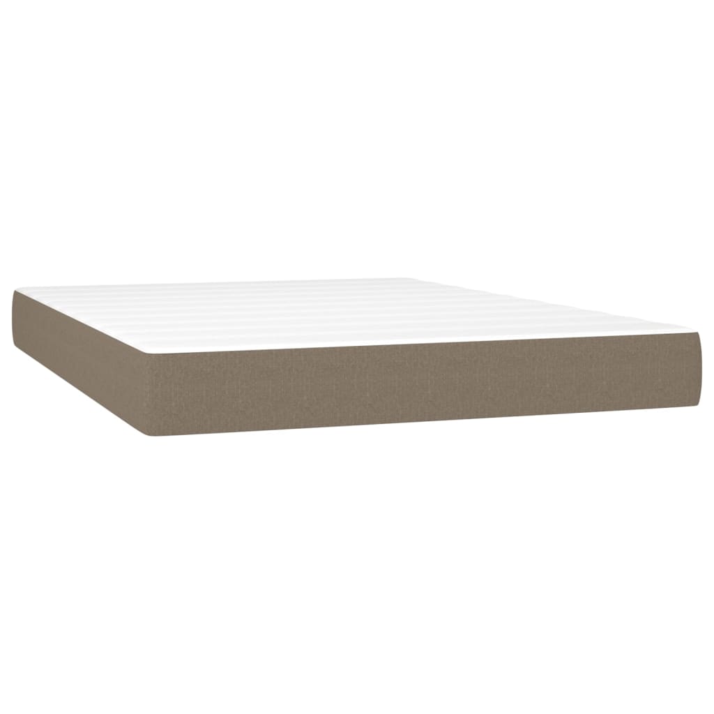 Boxspringbett Mit Matratze Stoff Taupe