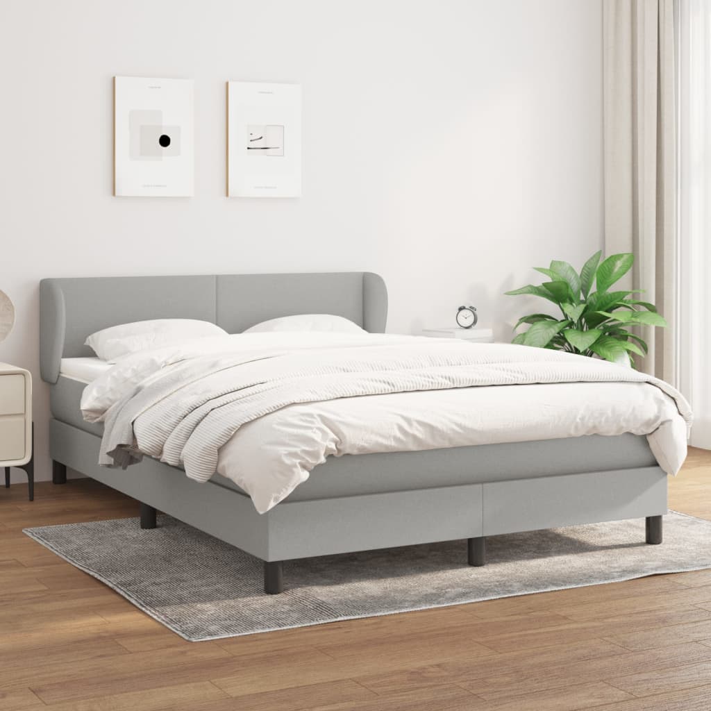 Boxspringbett Mit Matratze Stoff Hellgrau