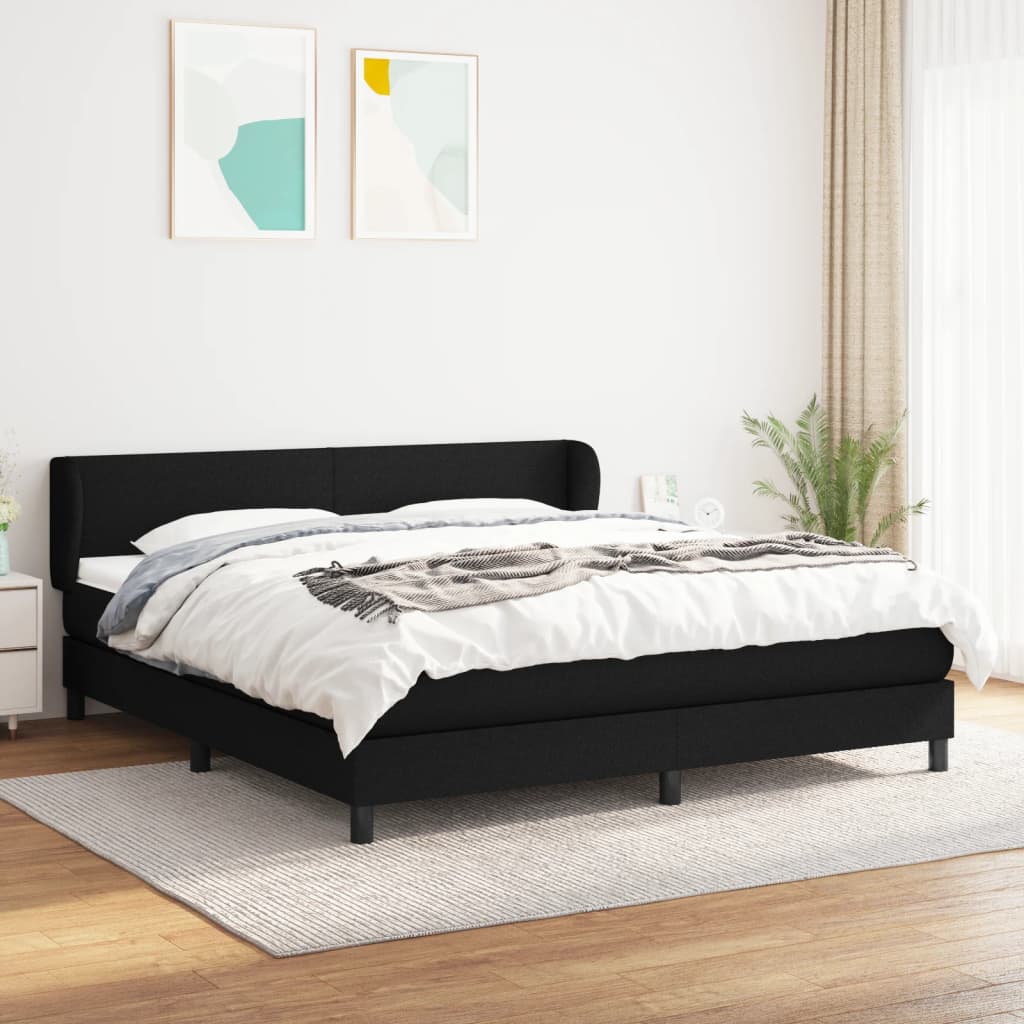 Boxspringbett Mit Matratze Stoff Schwarz