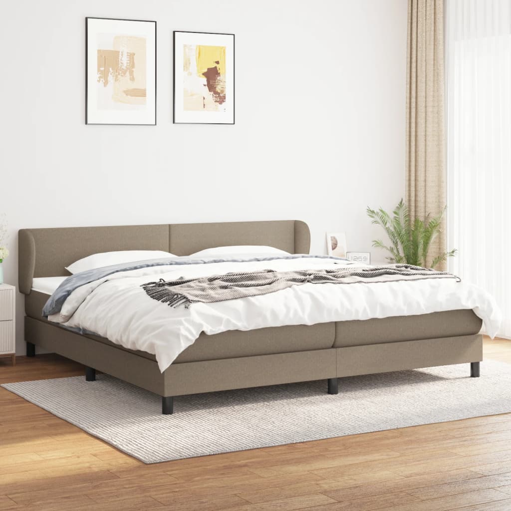 Boxspringbett Mit Matratze Stoff Taupe