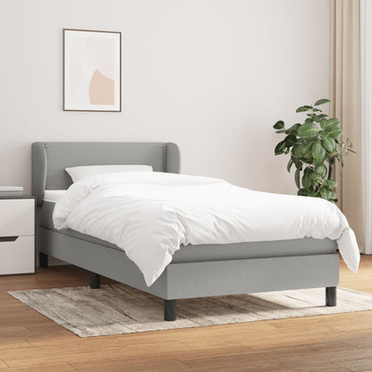 Boxspringbett Mit Matratze Stoff Hellgrau