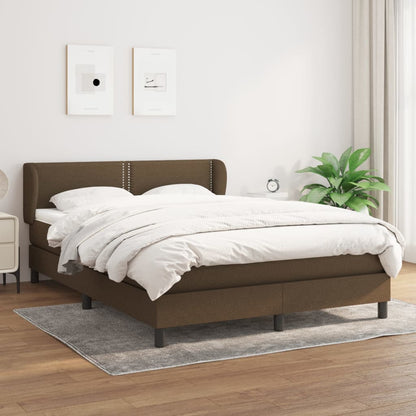 Boxspringbett Mit Matratze Stoff Dunkelbraun
