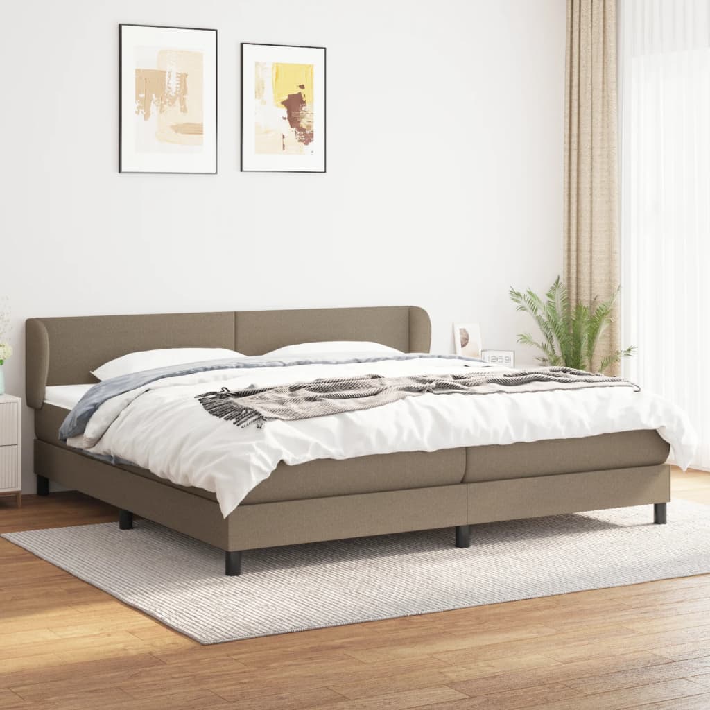Boxspringbett Mit Matratze Stoff Taupe