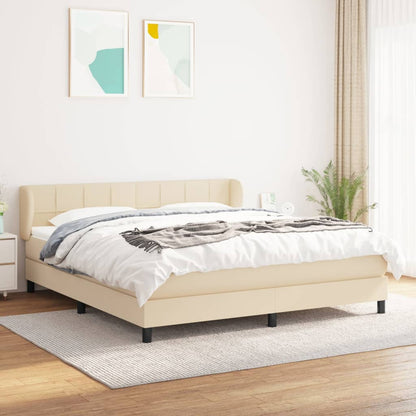 Boxspringbett Mit Matratze Stoff Creme