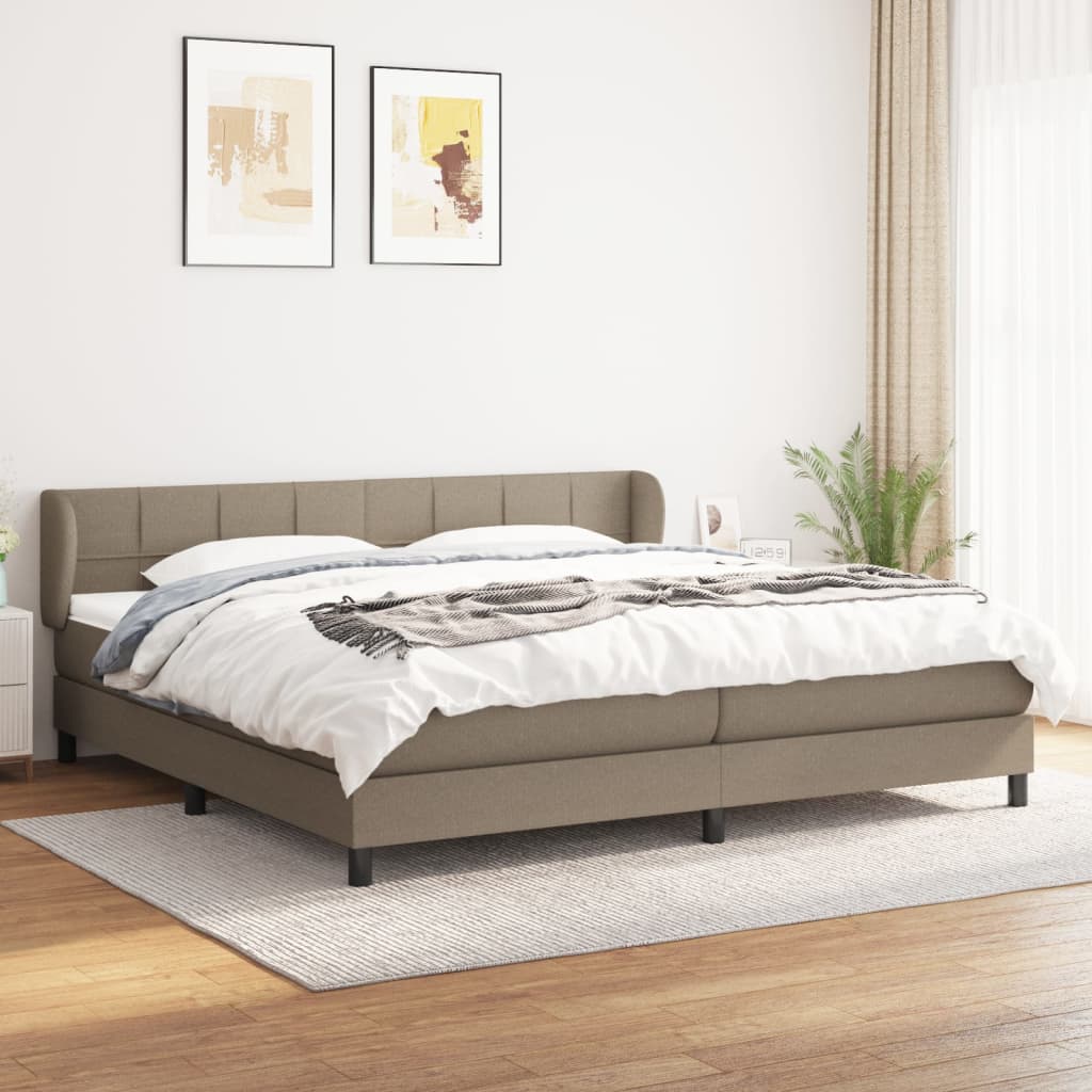 Boxspringbett Mit Matratze Stoff Taupe
