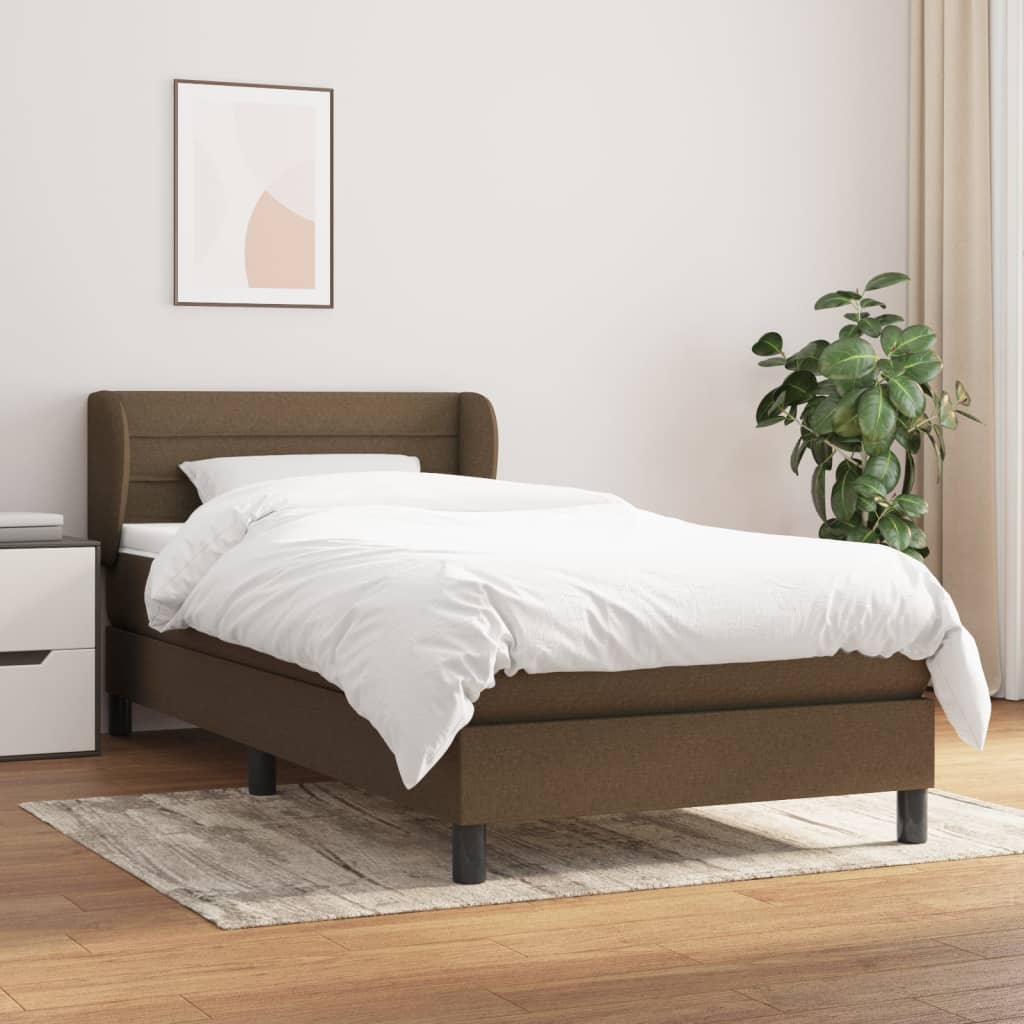 Boxspringbett Mit Matratze Stoff Dunkelbraun