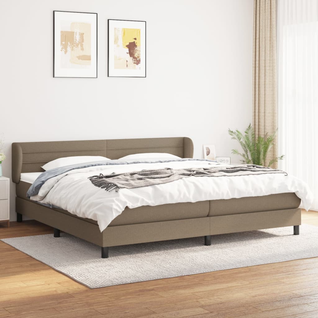 Boxspringbett Mit Matratze Stoff Taupe