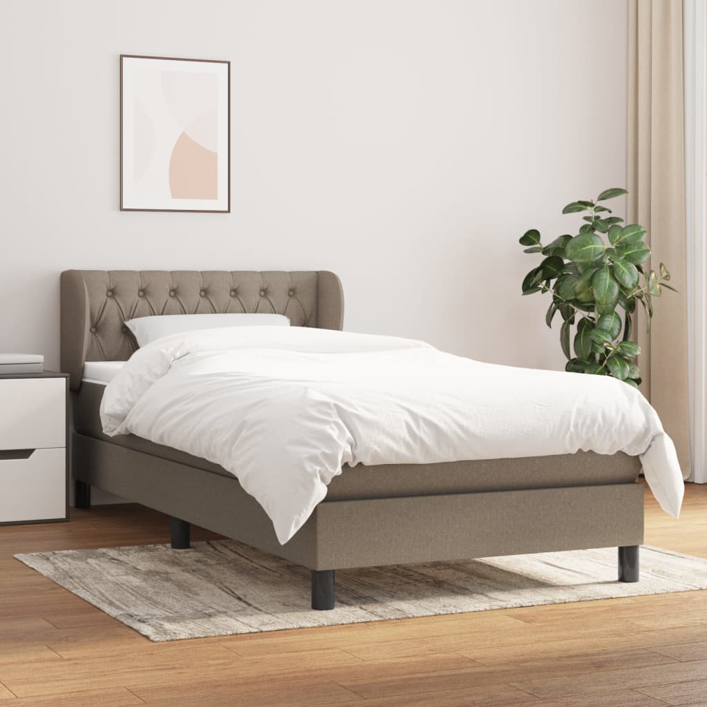 Boxspringbett Mit Matratze Stoff Taupe