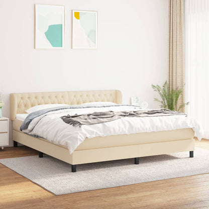Boxspringbett Mit Matratze Stoff Creme