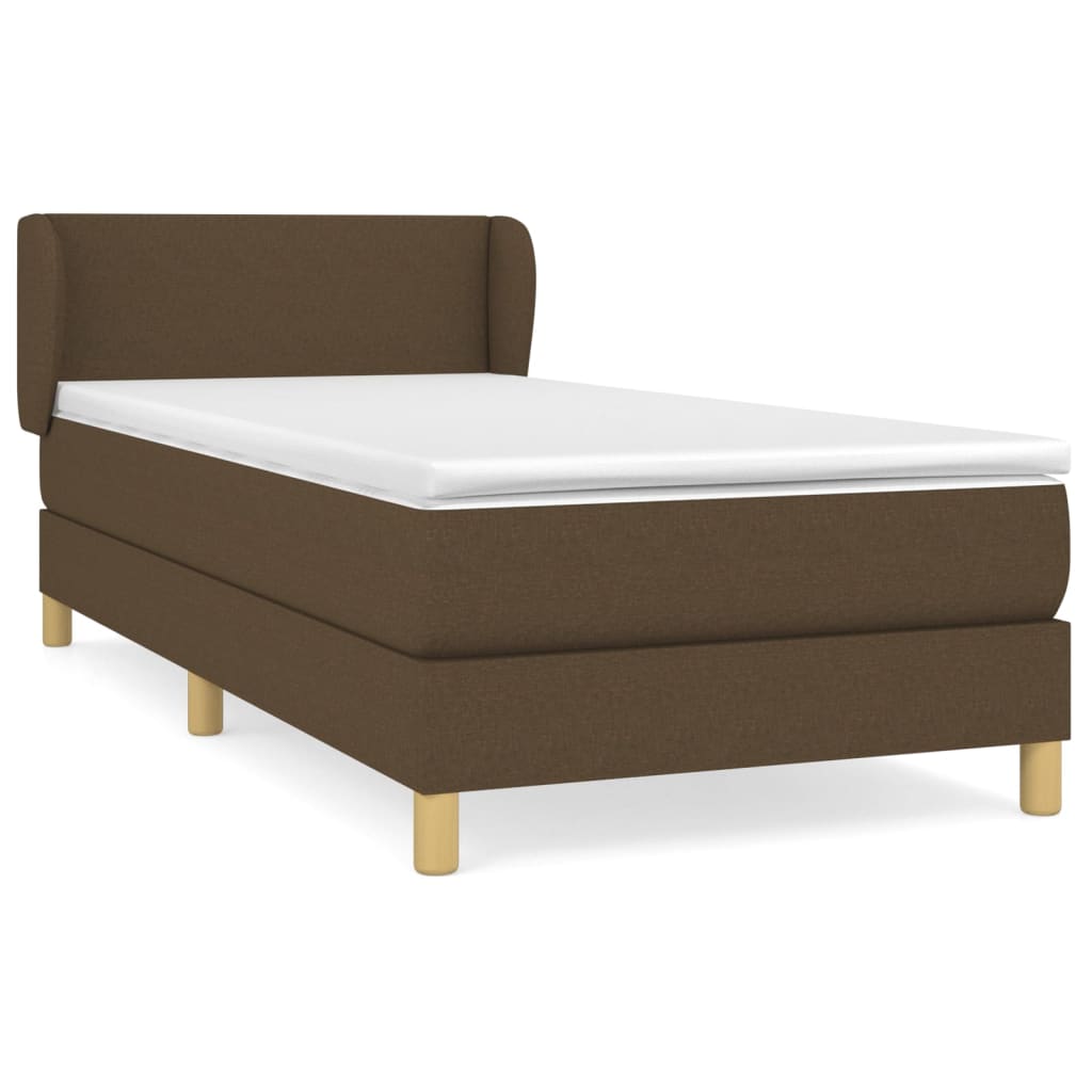 Boxspringbett Mit Matratze Stoff Dunkelbraun