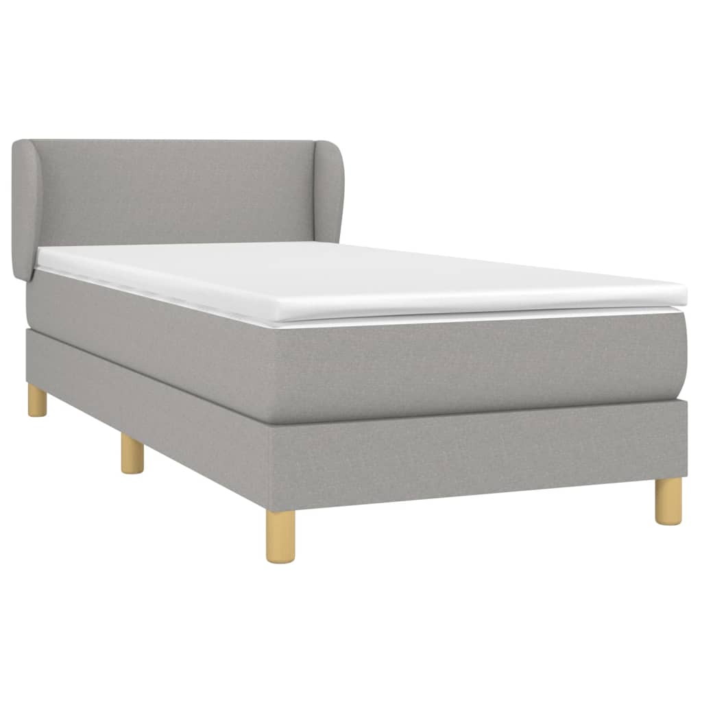 Boxspringbett Mit Matratze Stoff Hellgrau